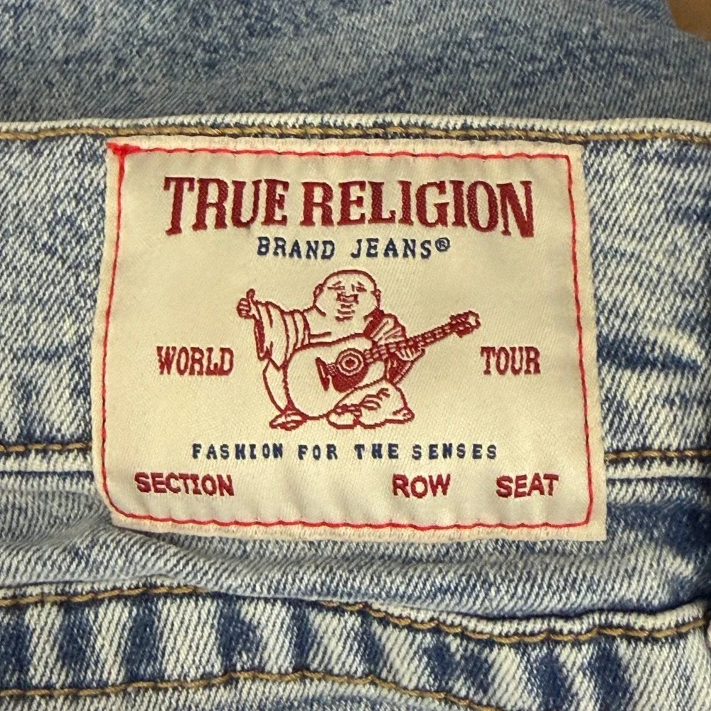True Religion Ricki Relaxed Straight Jeans Mens 28x32 Blue Acid Wash Denim Y2K